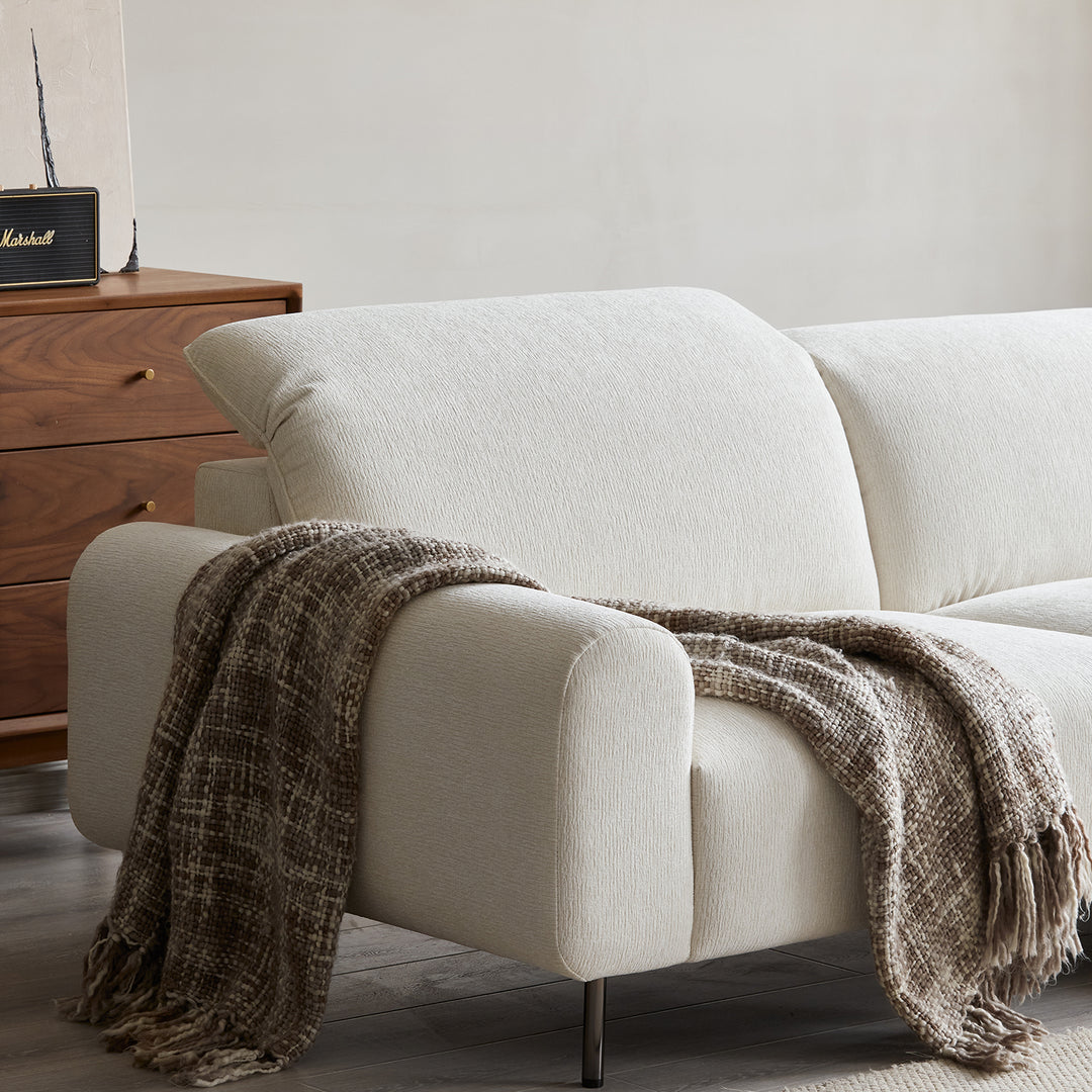 Minimalist chenille velvet fabric 3 seater sofa drift conceptual design.