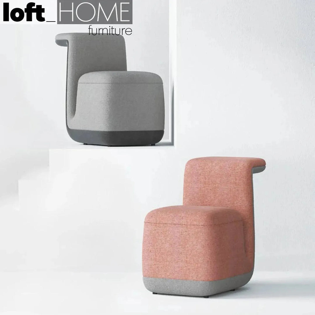 Contemporary fabric ottoman pipe in real life style.