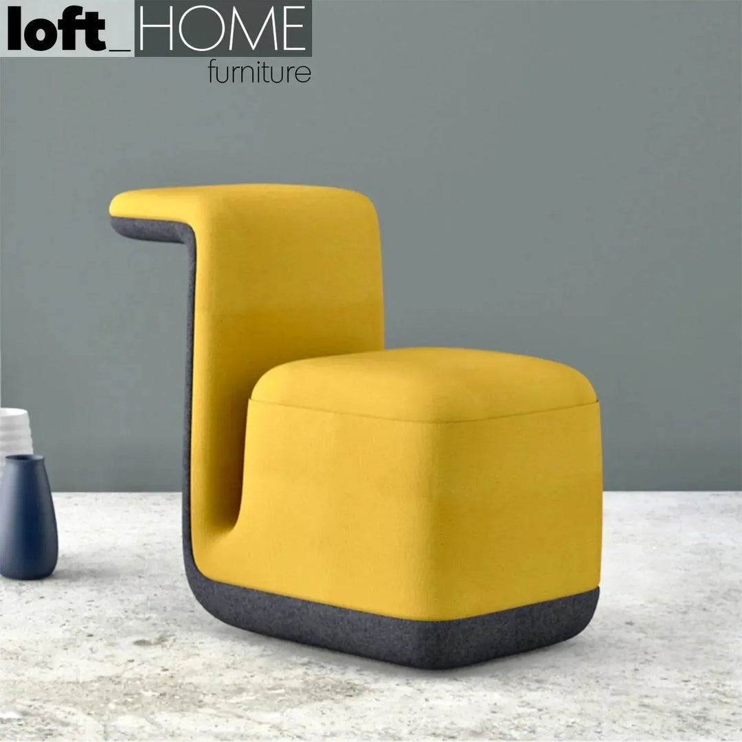 Contemporary fabric ottoman pipe primary product view.