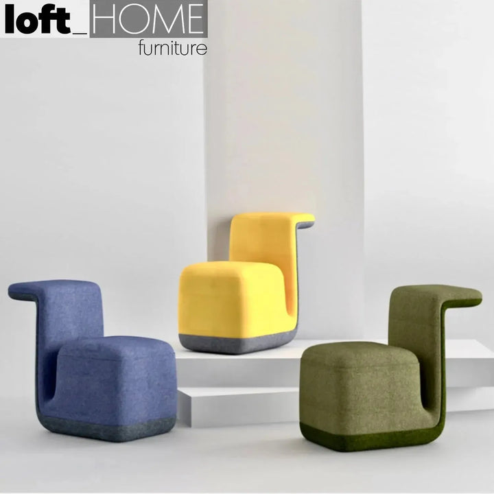 Contemporary fabric ottoman pipe with context.