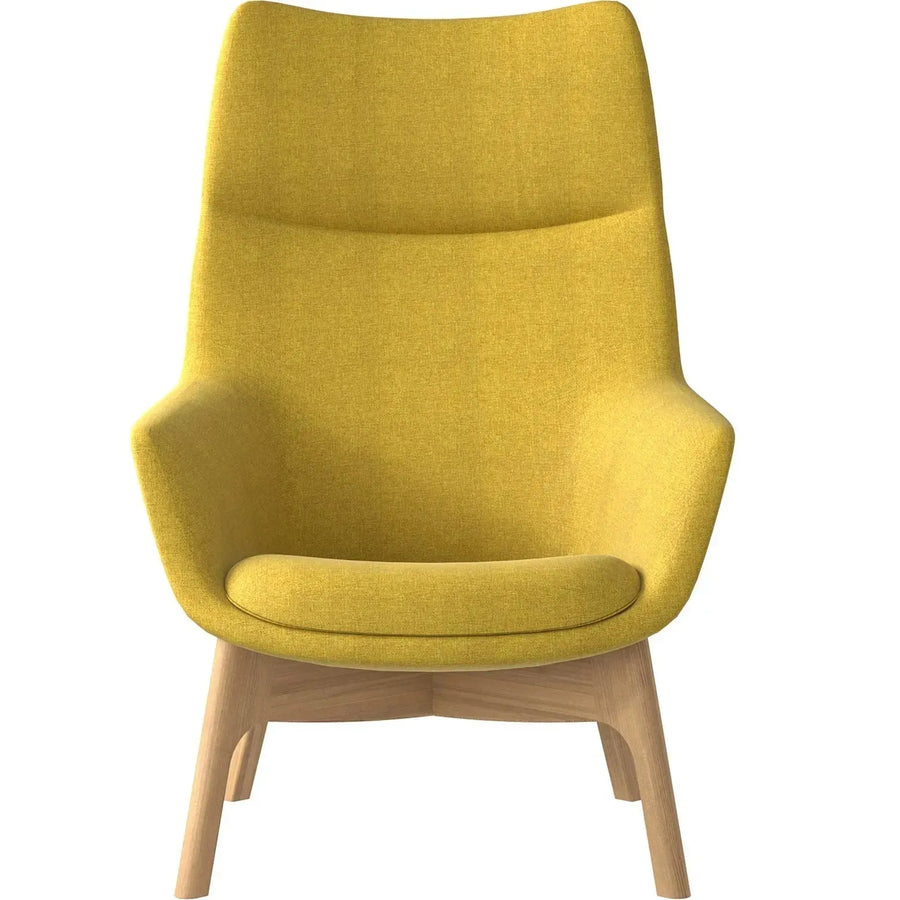 Scandinavian fabric 1 seater sofa sys high back in white background.