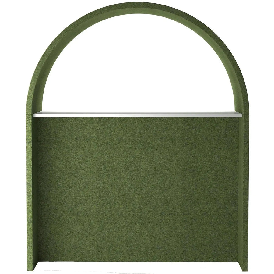 Contemporary fabric bar table roma in white background.