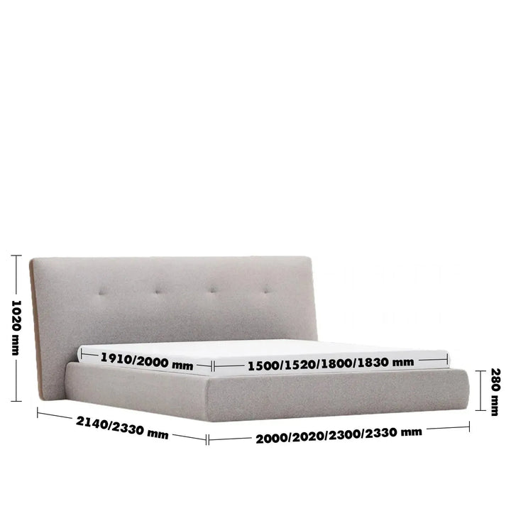 Minimalist fabric bed charles size charts.