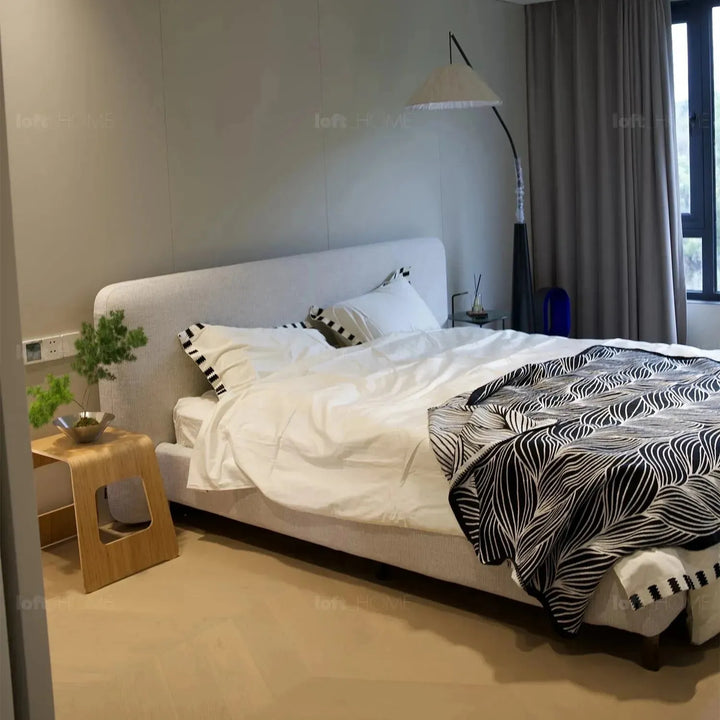 Minimalist fabric bed hel detail 2.