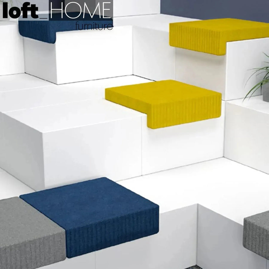 Modern fabric cushion seat tail primary product view.