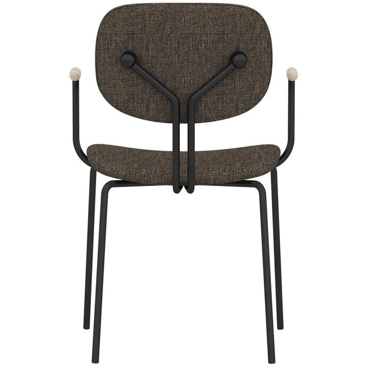 Industrial fabric dining chair et arm layered structure.