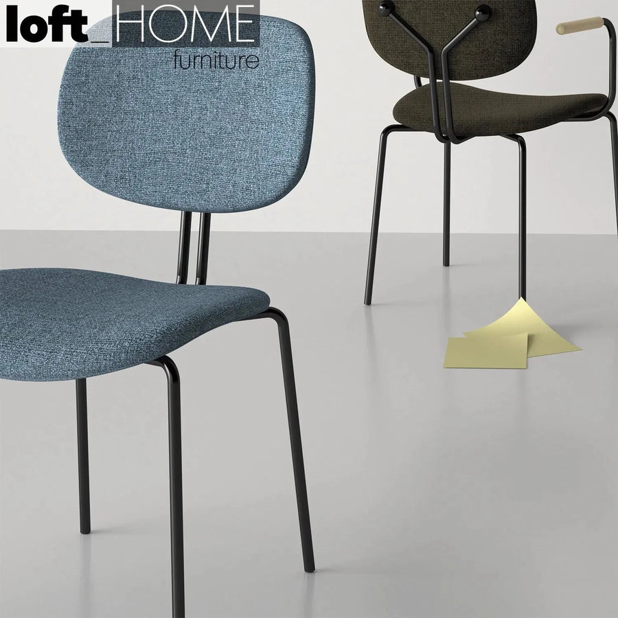Industrial fabric dining chair et primary product view.