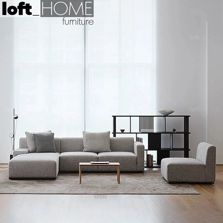 Minimalist fabric l shape sectional sofa nemo 2+l primary product view.