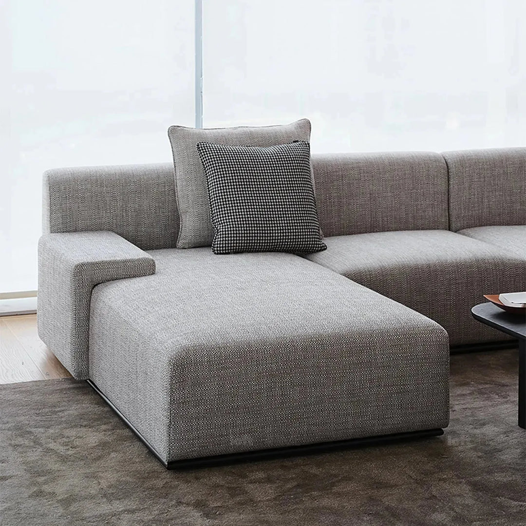 Minimalist fabric l shape sectional sofa nemo 2+l in still life.