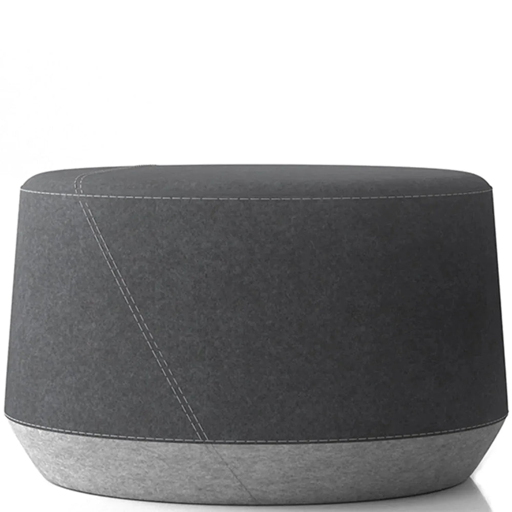 Modern fabric ottoman buono in white background.
