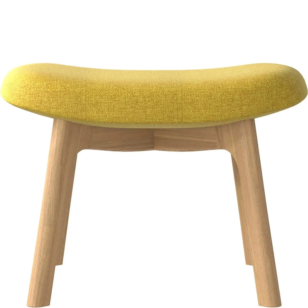 Scandinavian fabric ottoman sys in white background.