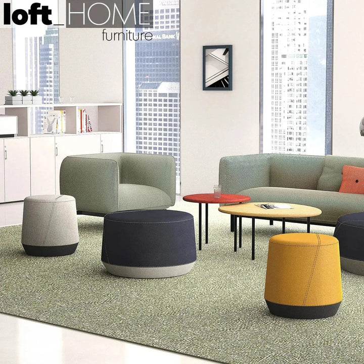 Modern fabric ottoman buono primary product view.