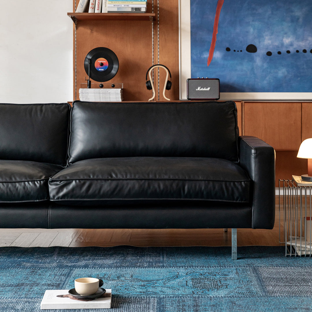 Minimalist Microfiber Leather 1 seater sofa unique primary product view.