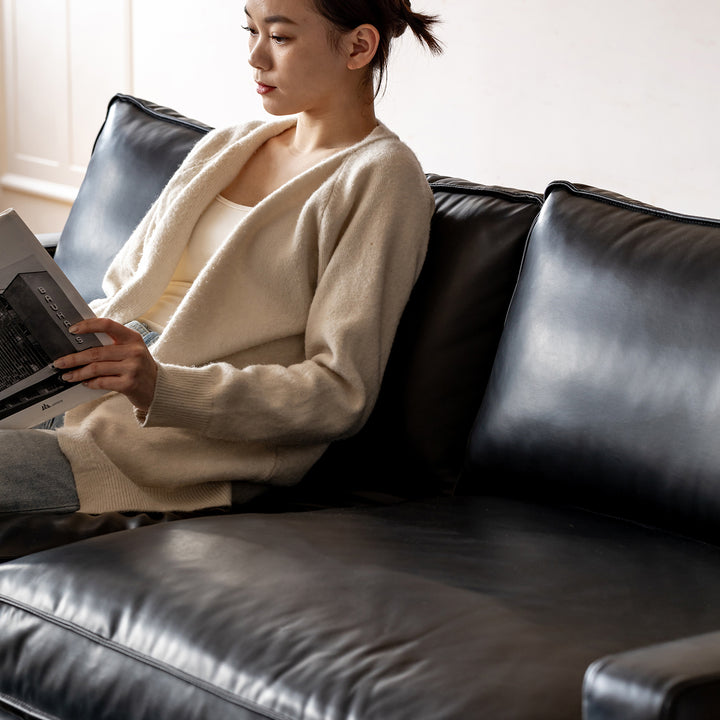 Minimalist Microfiber Leather 1 seater sofa unique color swatches.