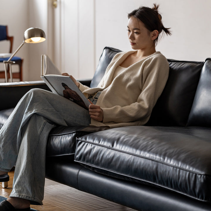 Minimalist Microfiber Leather 1 seater sofa unique with context.