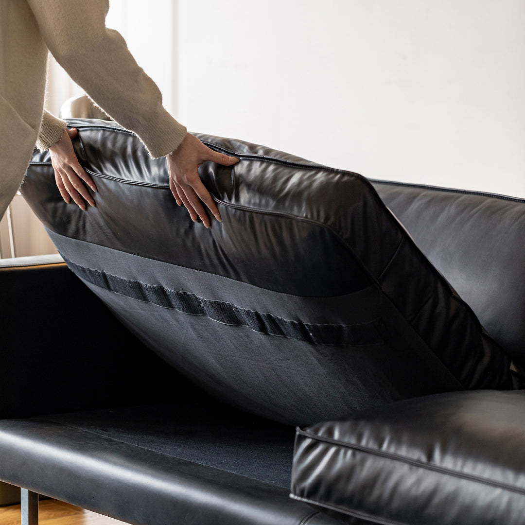 Minimalist Microfiber Leather 1 seater sofa unique in details.