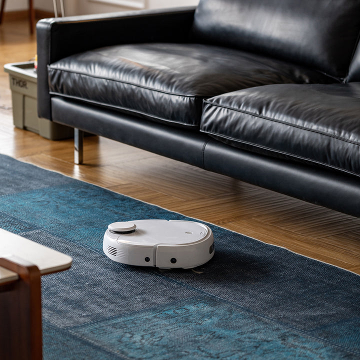 Minimalist Microfiber Leather 1 seater sofa unique in panoramic view.