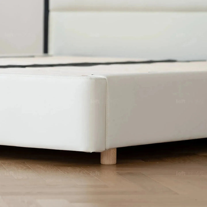 Modern leather bed ripple layered structure.