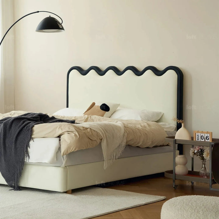 Modern leather bed ripple material variants.