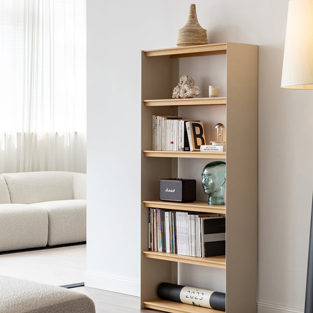 Minimalist stainless steel bookshelf aesop primary product view.