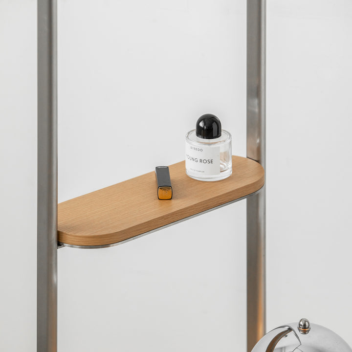 Minimalist stainless steel clothes hanger hera in real life style.