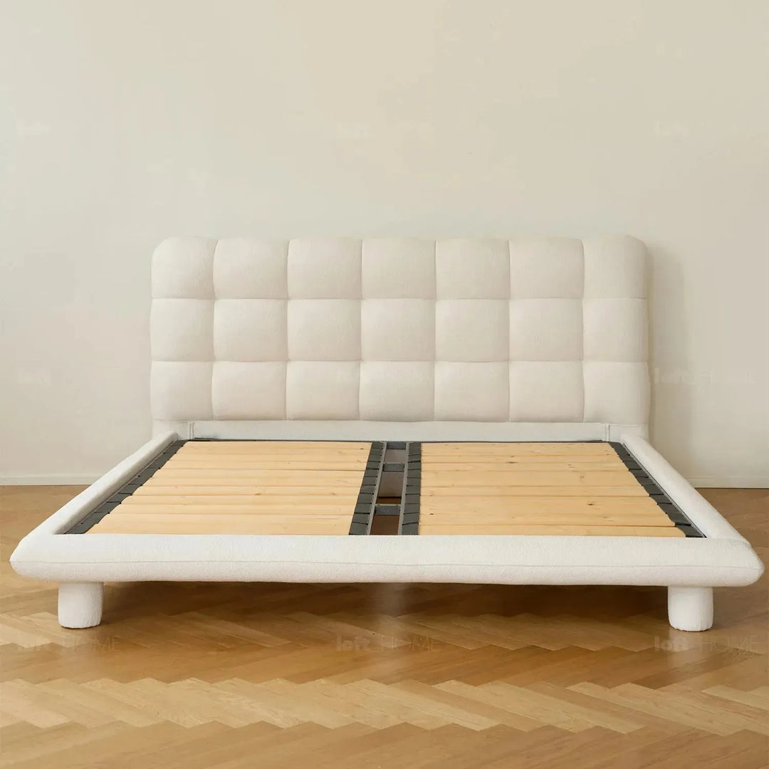 Cream teddy fabric bed bubble conceptual design.