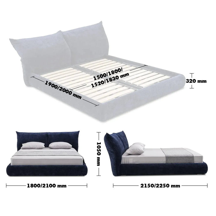 Contemporary velvet fabric bed standard size charts.