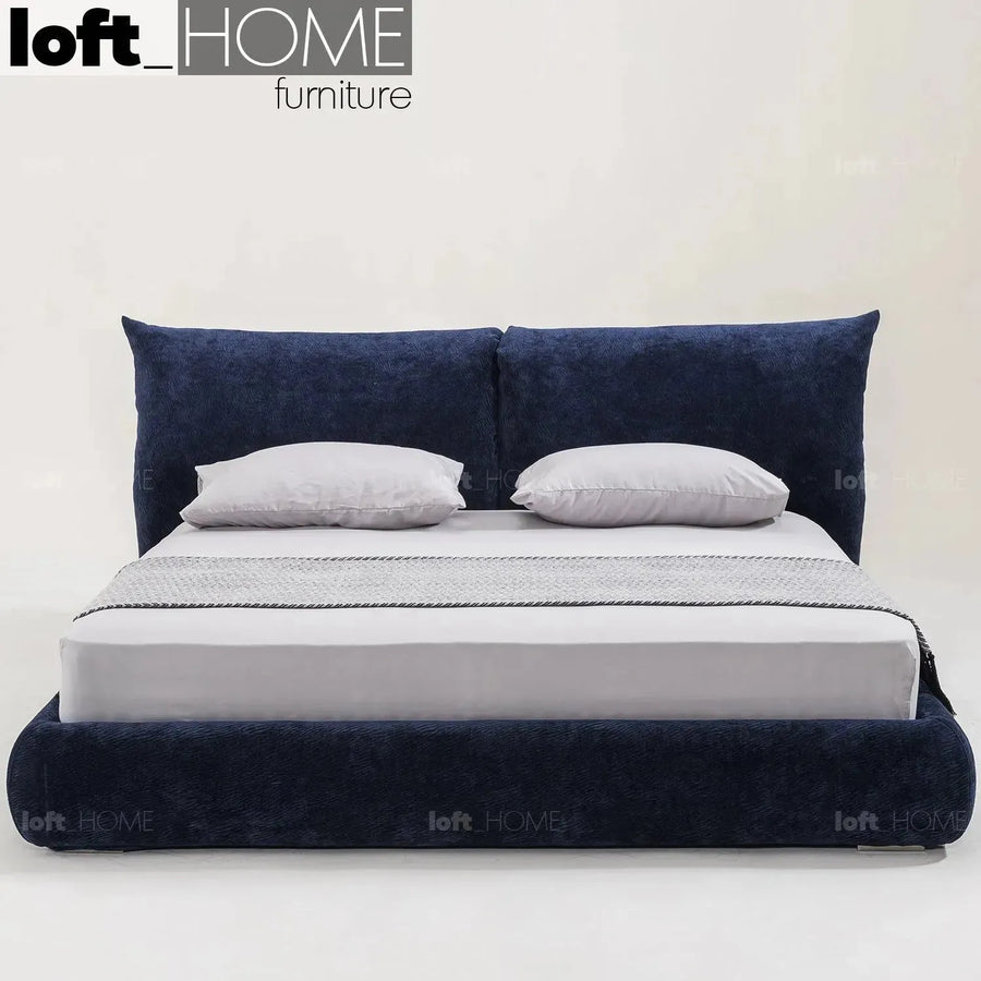 Contemporary velvet fabric bed standard primary product view.