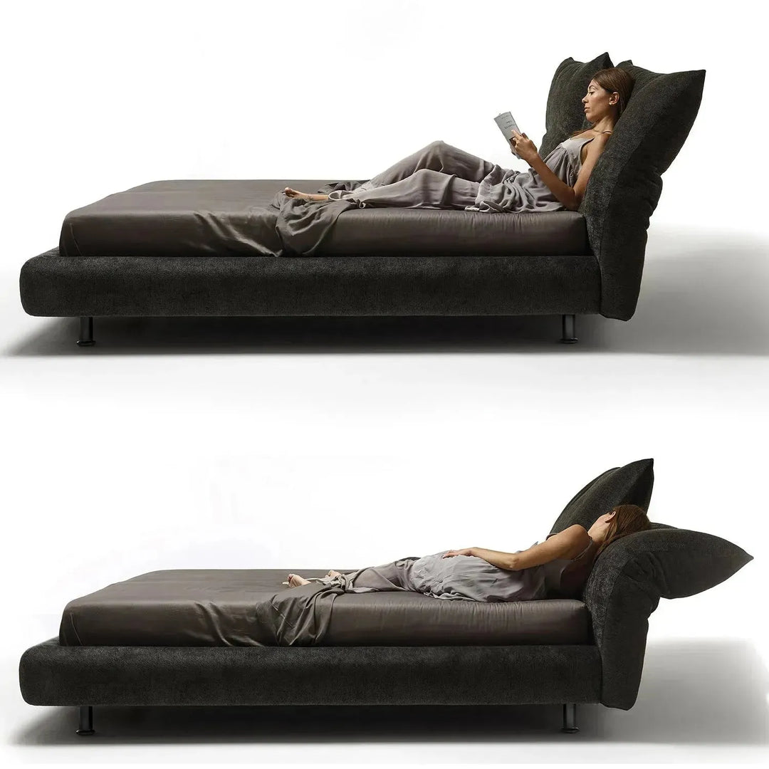 Contemporary velvet fabric bed standard detail 7.