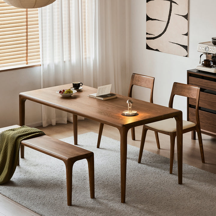 Mininalist walnut wood dining table conti size charts.