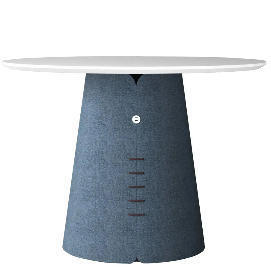 Contemporary wood round dining table collar primary product view.