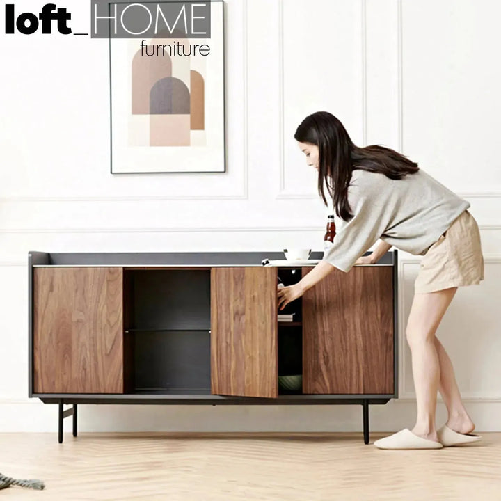 Modern ceramic side cabinet alvin in details.