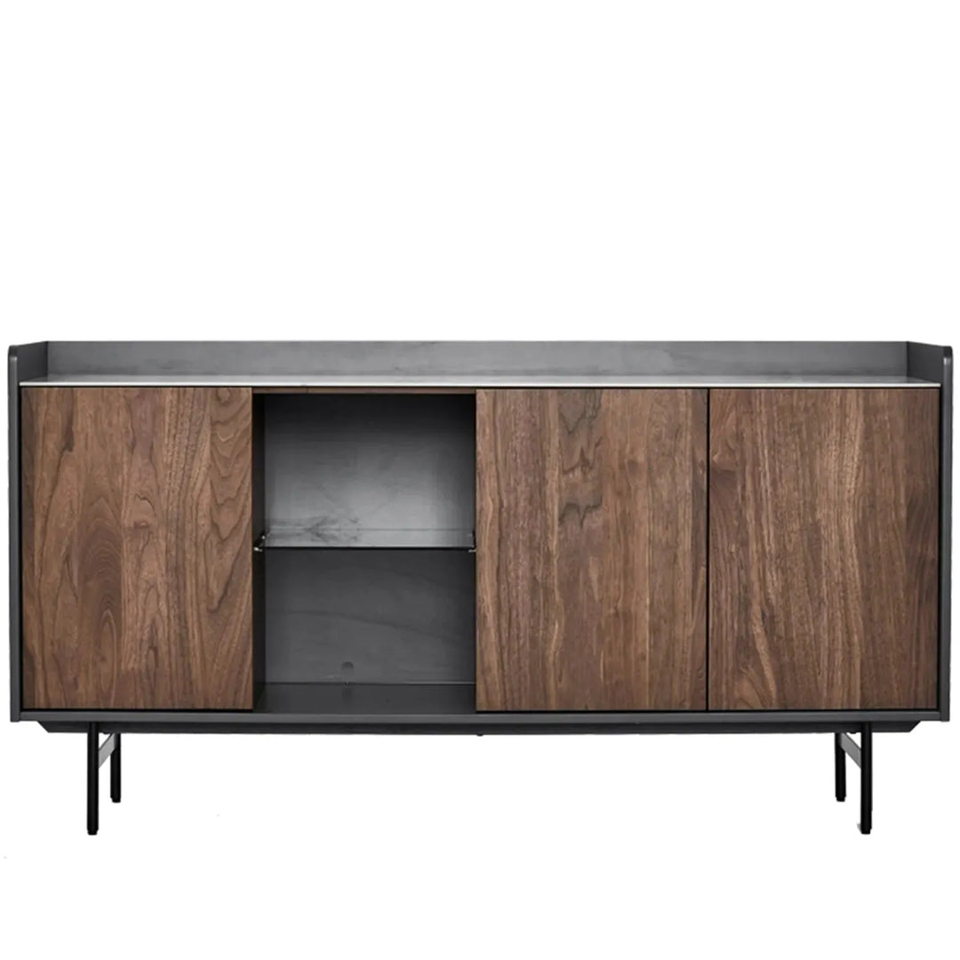 Modern ceramic side cabinet alvin in white background.