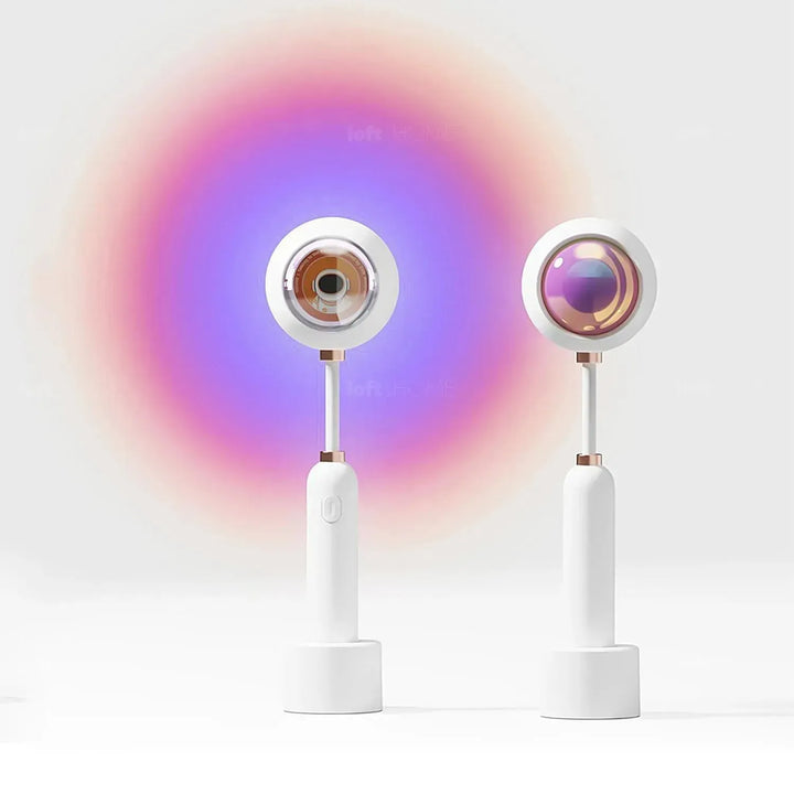 Contemporary charging lamp sunset in panoramic view.