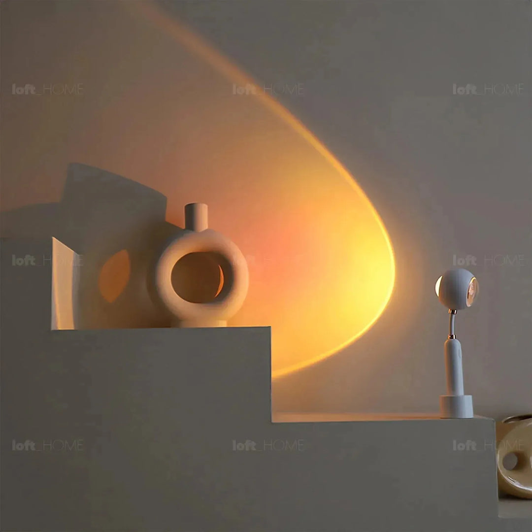 Contemporary charging lamp sunset in still life.