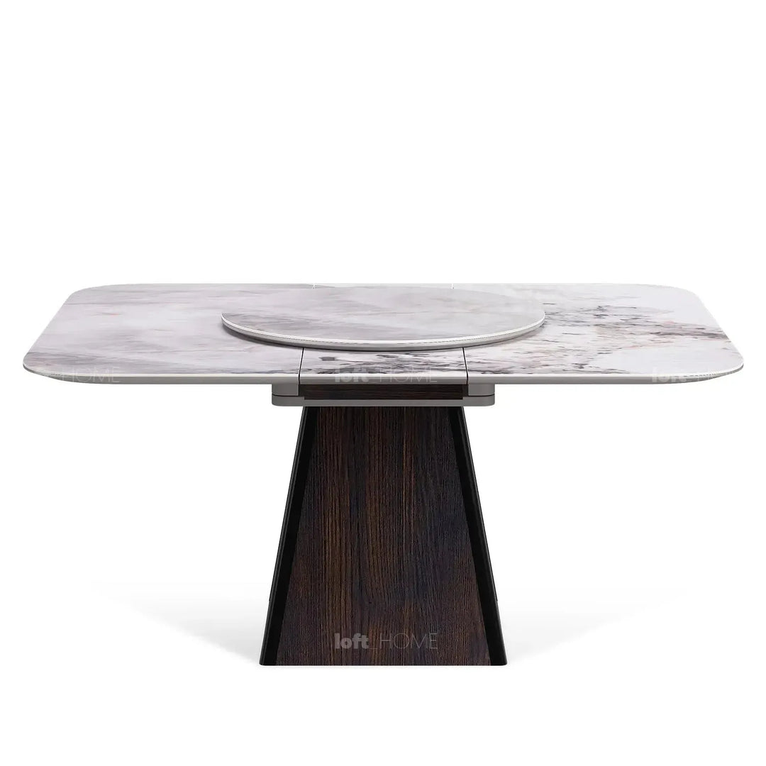Modern extendable sintered stone dining table dale in details.