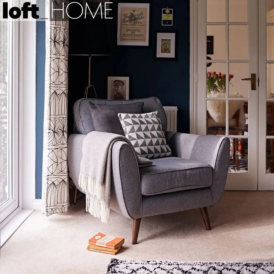 Scandinavian fabric 1 seater sofa henri primary product view.