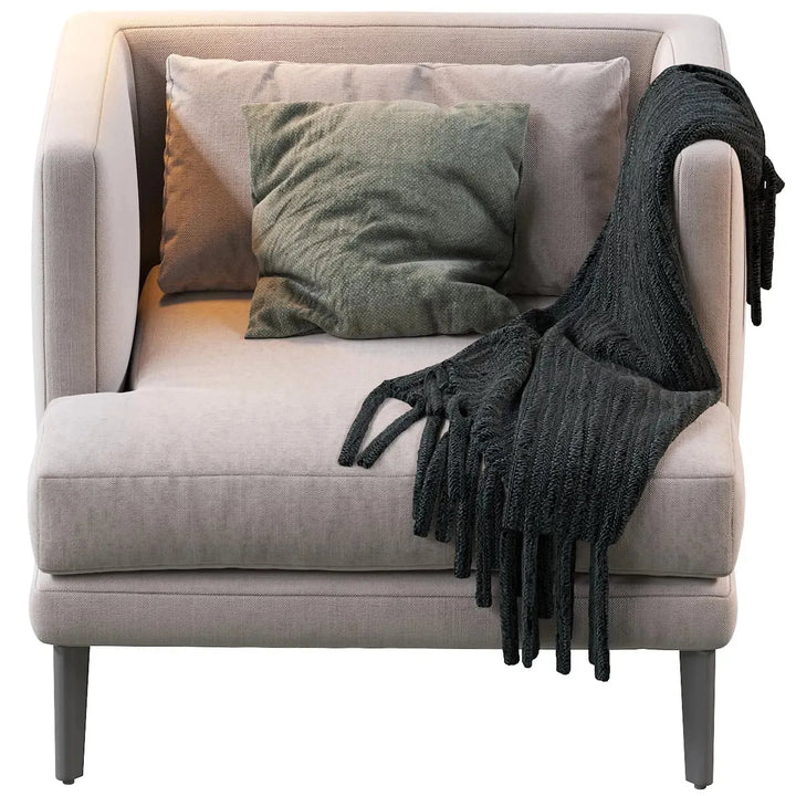 Modern fabric 1 seater sofa william in panoramic view.