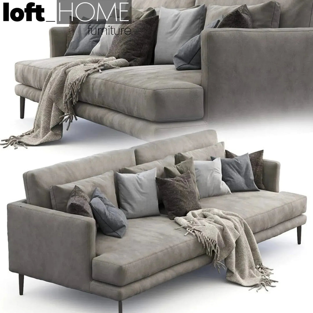 Modern fabric 2 seater sofa william layered structure.
