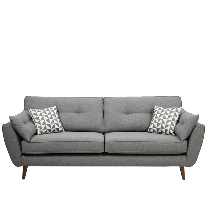 Scandinavian fabric 3 seater sofa henri in white background.