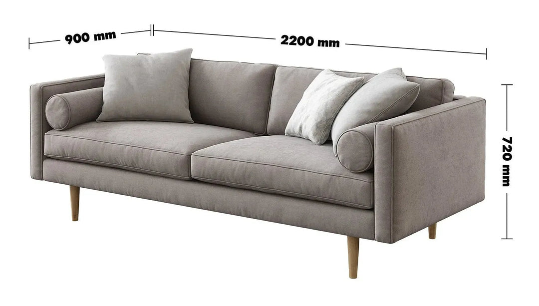 Scandinavian fabric 3 seater sofa monroe size charts.