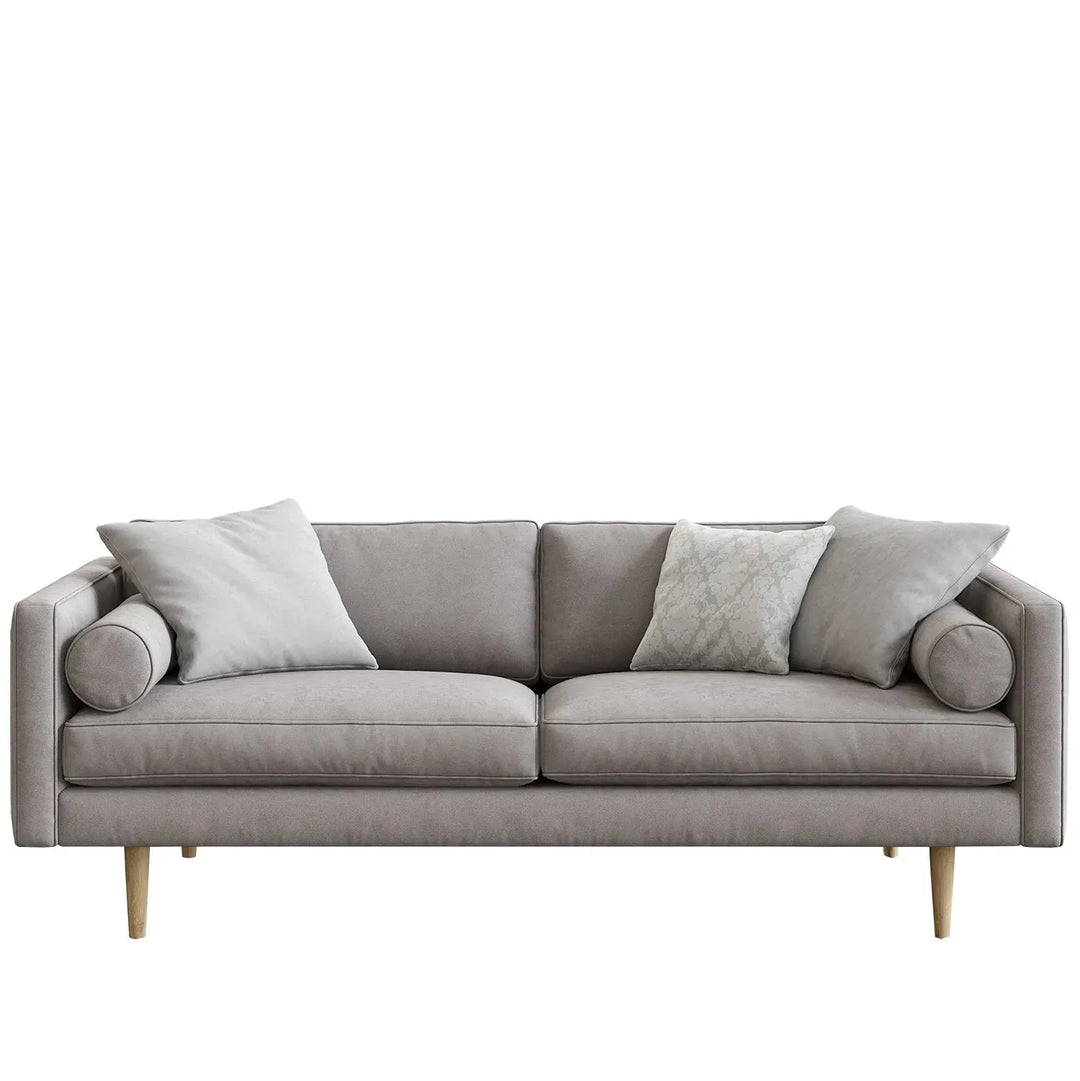 Scandinavian fabric 3 seater sofa monroe in white background.