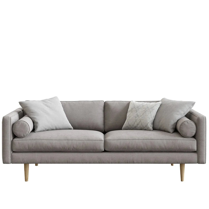 Scandinavian fabric 3 seater sofa monroe in white background.