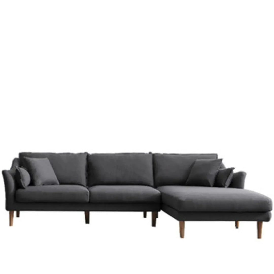 Scandinavian fabric l shape sectional sofa cammy 2+l in white background.