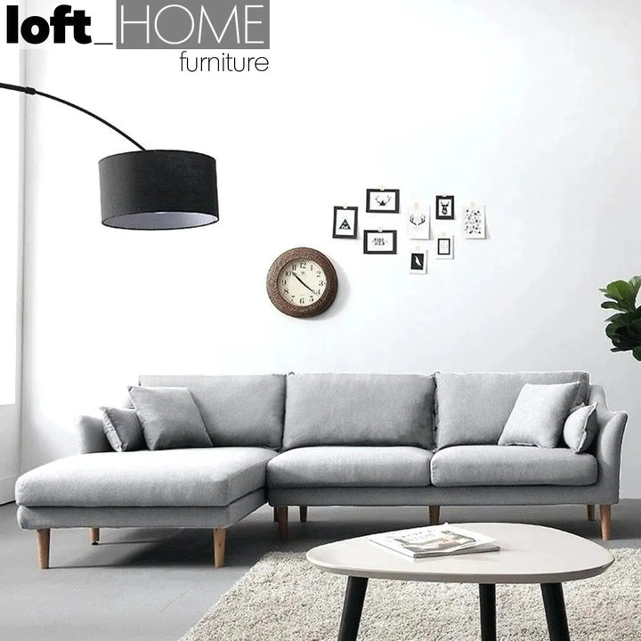 Scandinavian fabric l shape sectional sofa cammy 2+l primary product view.