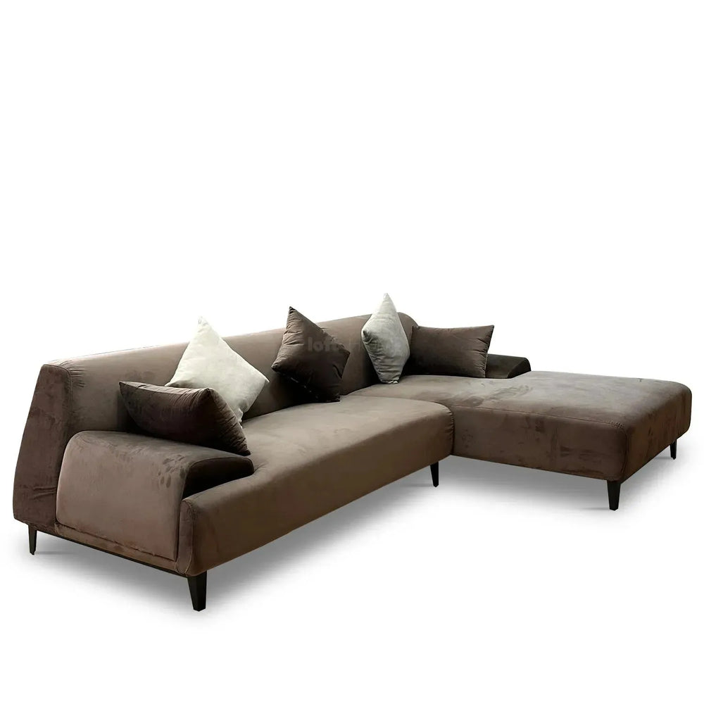 Modern fabric l shape sectional sofa cave 2+l in white background.