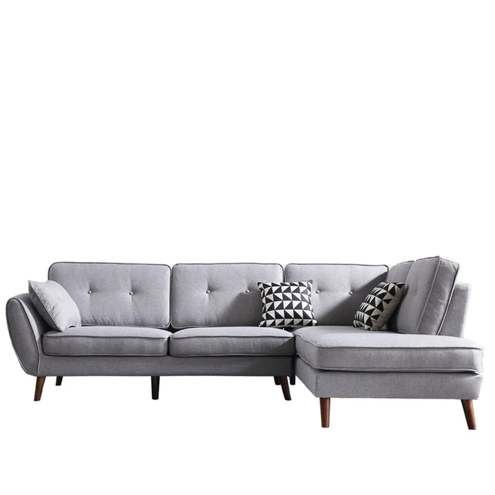 Scandinavian fabric l shape sectional sofa henri 2+l in white background.