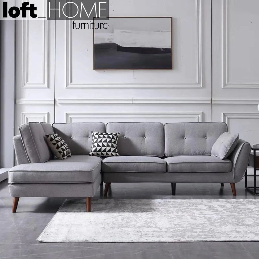 Scandinavian fabric l shape sectional sofa henri 2+l primary product view.