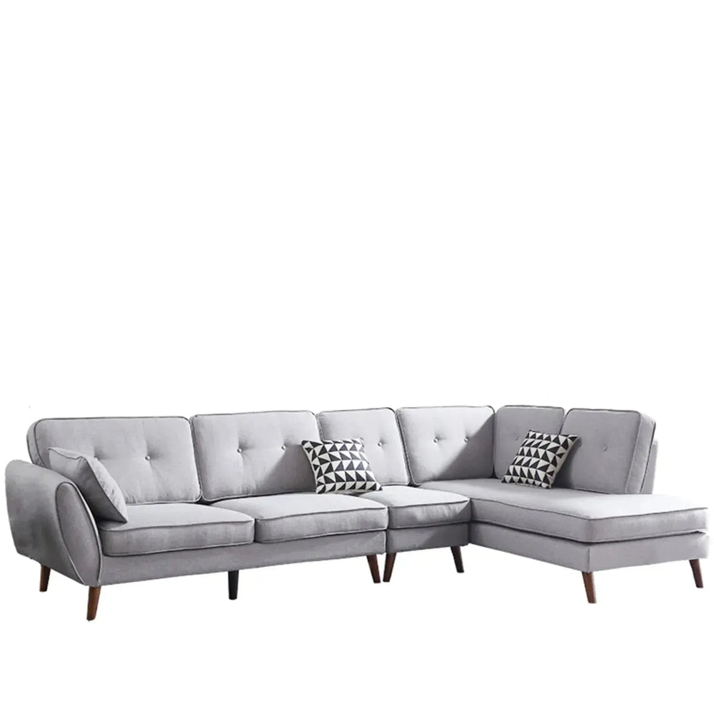 Scandinavian fabric l shape sectional sofa henri 3+l in white background.