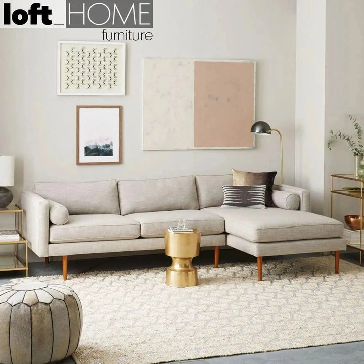 Scandinavian fabric l shape sectional sofa monroe 2+l primary product view.